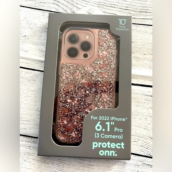 Protect Onn 2022 iPhone Pro Case. Rose Gold Shimmer. 10ft Drop Protection NWT - Picture 1 of 3